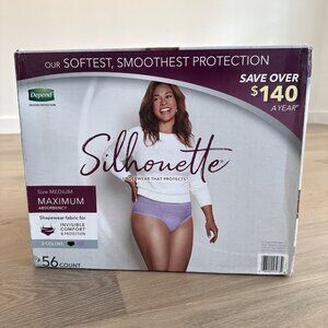 Depend Silhouette Underwear M Medium 56 Count Women's Incontinence Maximum Absor